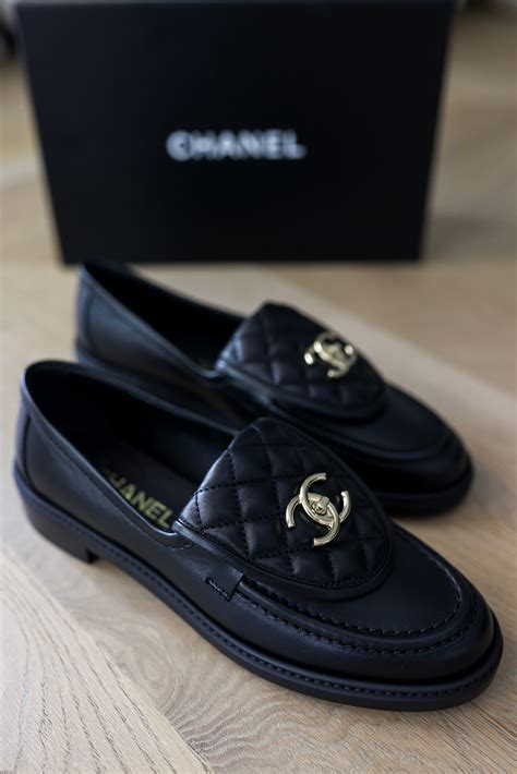 black and tan chanel inspired shoes|authentic Chanel loafers.